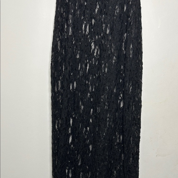 Zara Elegant Sheer Black Lace Maxi Slip Dress Lingerie Valentines Size S - Picture 8 of 16